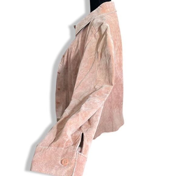 BAGATELLE 100% Leather, Pink Medium weight, Button Closure Jacket, Size L - Picture 6 of 8